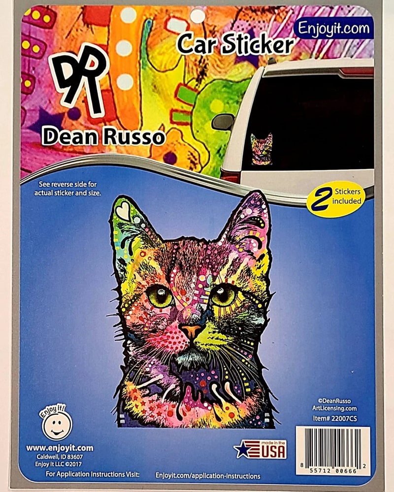 Enjoy It Dean Russo Cat Car Stickers, Outdoor Rated Vinyl Stickers Decal for Windows, Bumpers, Laptops or Crafts (1 Small & 1 Medium Sized) - Image 2